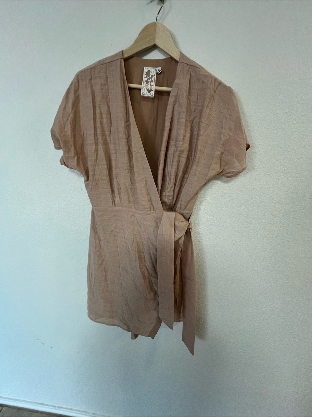 Tan/Pink Wrap Around Dress